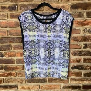 Ali & Kris Multicolored Snakeskin Sleeveless Keyhole Open Back Top Size Small